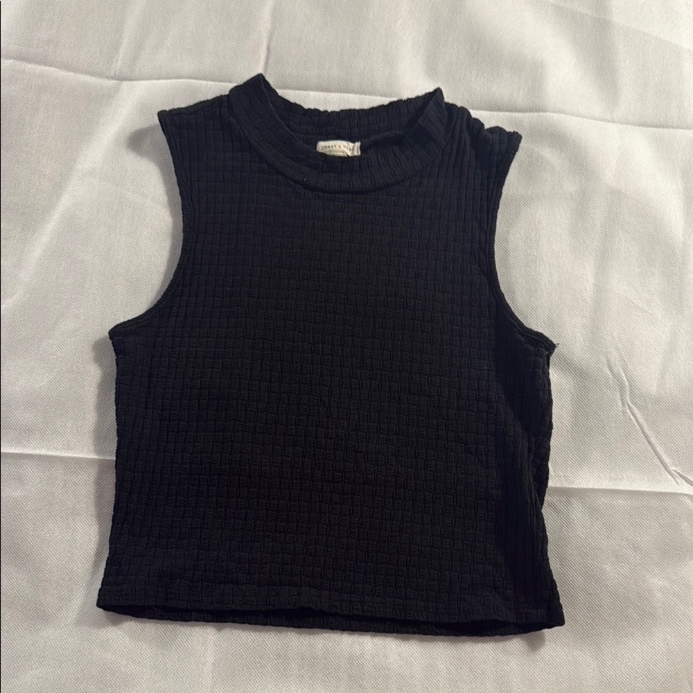 Heart & Hips Fitted Blue Crop Tank Top